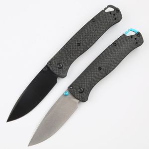 Högkvalitativ BM535-3 Pocket Folding Knife S30V Drop Point Stone Wash/Black Titanium Coating Blade Carbon Fiber Handle Outdoor EDC Mapp Knivar med Retail Box