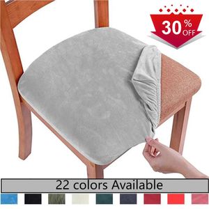 1246 peças de tecido de veludo super macio assento capas de almofada estiramento capa de cadeira slipcovers para el banquete sala de jantar 240314