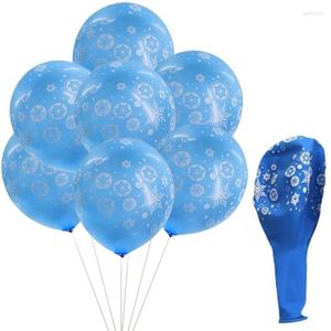 Party Decoration 12pcs Blue Balloons Snowflake Ice Birthday Decor Girl Wedding Winter Supplies Balloon