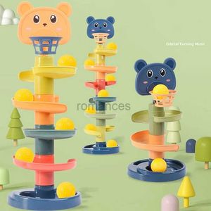 Sorting Nesting Stacking toys 2-7 layers of track rolling ball pile tower preschool education baby rotating stacking childrens gifts 24323