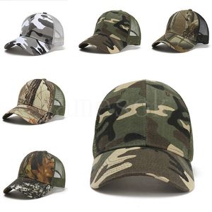 Utomhuskamouflage trucker cap sun tie dye sommarjakt hatt toppade kamo baseball mesh sporthattar df065