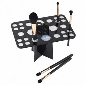 26 fori pennelli per trucco Set stendino porta pennelli per trucco multifunzionale asciugatrice espositore organizzatore per trucco cosmetico 43me #