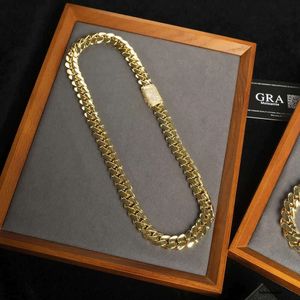 Collane con ciondolo Collana girocollo con collegamento personalizzato in oro da 20 mm, collana a catena cubana Miami