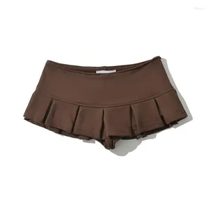 Skirts YENKYE Y2K Girls Sexy Low Waist Pleated Mini Skirt Women Side Zipper Summer Short Skater