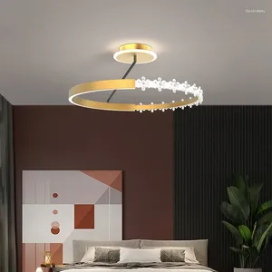 Taklampor nordiskt rund sovrum lampa gyllene modern minimalistisk matsal dekorativ