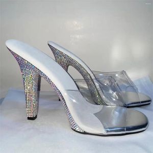 Dance Shoes Runway Sheer Heels 12cm Sexy Model Pole Dancing Practice Diamond Soled Crystal