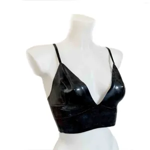 BHs Sets MONNIK Schwarz Latex Dessous Sexy Enge Frauen Gummi Damen Schatz Lange Linie Bralette Unterwäsche Korsett