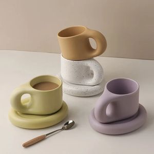 Ceramic Espresso Mugs Coffee Cups Stranger Things Funny Drinkware Original Mug For Tea Large Saucer Set Creative Gift Friends 240312