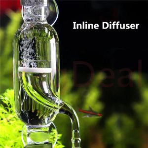 Utrustning Glass Inline CO2 Atomizer Diffuser System 12/16 16/22 Aquatics Water Planted Aquariums Fish Tanks CO2 Diffusor Reactor Injector