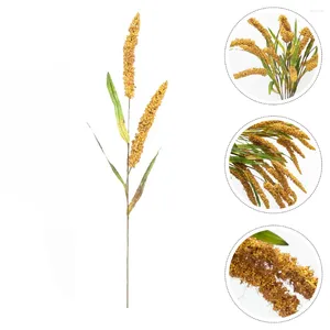 Fiori decorativi simulati spighe di mais steli di grano essiccati erbe artificiali manuali decorazione bundle Pu