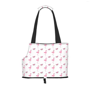 Sacos de compras Pink Flamingos Dog Purse Carrier com bolso e corda de segurança Soft-Sided pequeno para sacola