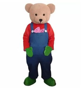 2024 Super Cute Bear Mascot Costume tema fantasia vestido de Natal traje Halloween Mascot Costume