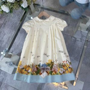 Moda tasarımcı çocuk kıyafetleri kızlar elbise karahindiba desen baskı bebek etek prenses elbise boyutu 110-160 cm çocuk frock 24mar
