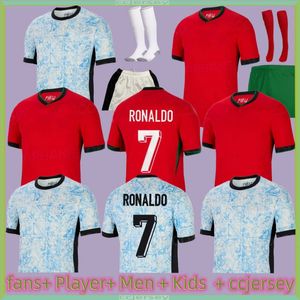 24 25 Portugal Jersey Ronaldo Portugieser 2024 Euro Cup Portugal Football Shirt Men Kids Kit Sets World Cup Team Portugals Tops Thailand