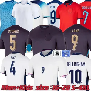 Angleterre Foden Soccer Jerseys 22 2023 2024 25 Englands Kane Grealish Rashford Mount Bellingham Rice Saka 22 23 24 National Football Home Away Shirt Men Kids Kit