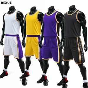 Sublimation Blank Basketball Jersey Set for Men Kids Personalized Custom Youth Male Child Professional Basketball Uniform Kits 240307