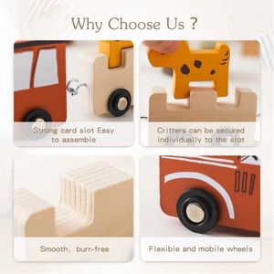 Sorting Nesting Stacking toys Montessori Toys Baby Animal Train Wooden Building Block Games Hand held Quebec Ability Education Childrens Gifts 240323