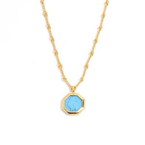 Monica necklace S925 silver gold-plated geometric French guardian niche light luxury layered necklace for women