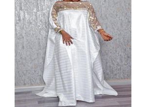 Roupas étnicas Branco Estilo Africano Vestidos para Mulheres 2022 Plus Size Robe Africaine Femme Roupas Abaya Dubai Boubou Kaftan Maxi D6705487
