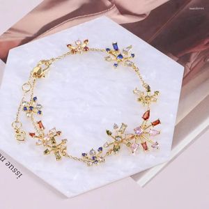 Bracciale rigido gioielli europei e americani all'ingrosso scintillanti fuochi d'artificio romantici che sbocciano bellissimi grappoli di fiori bracciale elegante multi-goccia