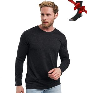 100% Merino Wool Base Camada Homem Merino Lã Manga Longa 240g Midweighte Térmico Roupa Térmica Maldição de Caminhadas de Top Breathable 240312