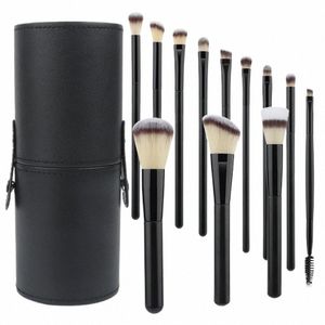 12sts PROFIAL Makeup Brush Set med Barrel Foundati/Blending/Ccealer/Ctour/Lipstick Brushes Cosmetic Beauty Tool Kit U2P5#