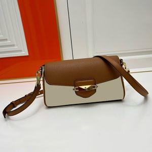 Designer Luxury Lock Buckle Flip Open and Close Method Stick Bag High Quality Cowhide Vintage Fashion Women Handheld Shoulder Bags Aging Flower Print Underarm Bags