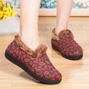 Boots Women Cloth shoes Warm Plush Winter Grandma Snow Boots Breathable Cotton Shoes Elder Outdoor Walking Sneakers Casual Sports Shoe