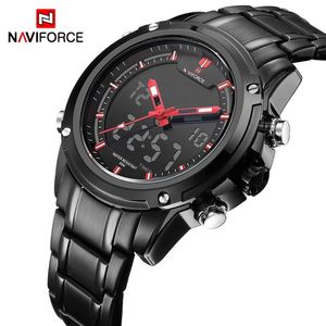 Naviforce lüks marka erkekler spor ordusu askeri saatler erkek kuvars analog led saat erkek su geçirmez saat relogio maskulino237m