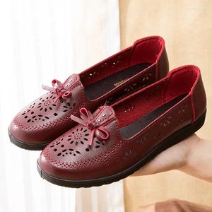 Casual Shoes 2024 Women Leather Flat Breathable Ladies Leisure Loafers Soft Sole Comfortable Female Shallow Office Flats Boat