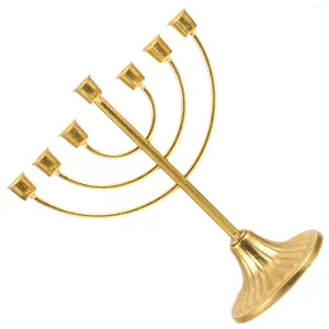 Kerzenhalter Chanukka Menorah Desktop Ornamente Sieben Löcher Halter Jüdischer Kerzenständer