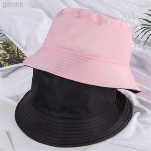 Szerokie brzegowe czapki wiadra kapelusze damskie dwustronne składane wiadra Summer Hat Hat Visor Fisherman Hat UV Odporny na szeroką grzbiet słoneczną czapkę 24323