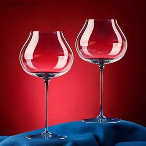 Şarap Gözlükleri Yüksek Uç Kristal Kırmızı Şarap Cam Kristal Cam Goblet İçme Camları Set Şampanya Flüt Caliz Cup Gözlükleri İçecekler için Wineglass L240323