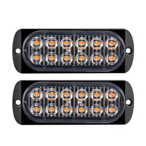 2024 2pcs Led Strobe Warning Light Cheap Strobe Grille Flashing Lightbar Truck Car Beacon Lamp Amber Traffic Light 12V 24V Car Light