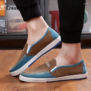 Sapatos casuais cresfimix moda masculina plus size tecido de algodão primavera verão deslizamento em homens legal confortável motorista homem a2762