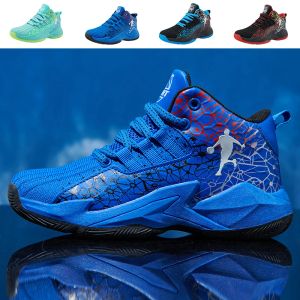 Skor 2023 Hot Sale Basketball Shoes for Boys Athletic Basketball Sneakers Breattable Non Slip Kids Basketball Boots Gratis frakt