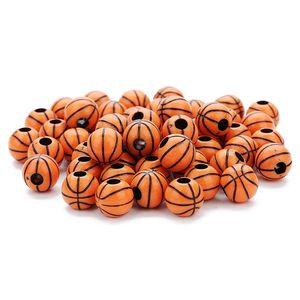 Acryl Kunststoff Lucite 50 Teil/los Fußball Baseball Basketball Tennis Perlen Sport Ball Spacer Fit Für Armband Halskette DIY Schmuck Maki Dhbyz