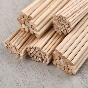 Joiners 50/25st Model Round Wood Stick Food Ice Lollies för Craft Making Cake Dowel Diy Dålig Dowel Building Model Woodworking Tool