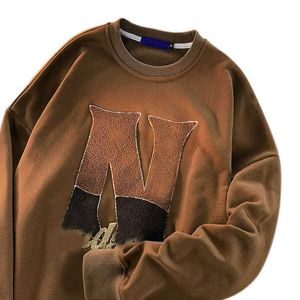 High Quality Custom 100%cotton Crew Neck Plain Mens Hoodies Sweatshirts Embroidered Letters Heavyweight 500gsm Sweatshirt