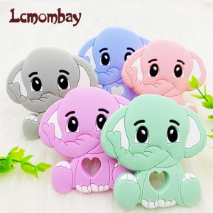 Colares 5/10 pçs bebê elefante silicone mordedor dentição mastigar brinquedo infantil mordedor contas grau alimentício diy colar ferramenta de enfermagem pingente