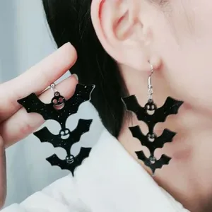 Dangle Earrings Halloween Bat Stud Ear Fashionable Simple Personalized Funny Step Acrylic Gift