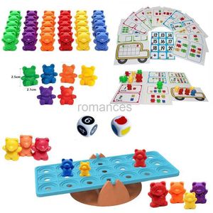 Sortera häckning Stacking Toys 18/36 Rainbow Bear Montessori fördelar Smart Toys and Cups Matching Game Color Classification Early Education 24323