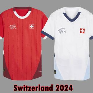 2024 Euro Svizzera maglie da calcio ELVEDI AKANJI ZAKARIA SOW RIEDER EMBOLO SHAQIRI 24 25 maglie da calcio SVIZZERO casa lontano Uniformi UOMINI BAMBINI KIT