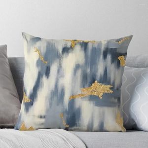 Pillow Blue And Gold Ikat Abstract Throw Covers S For Children ChildMöbel & Wohnen, Dekoration, Dekokissen!