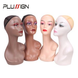 Stand Plussign Mannequin Testa Per Parrucca Display Spedizione Gratuita 6 Pz/scatola All'ingrosso Basamento Dei Capelli Marrone Bella Testa di Manichino Per Parrucca