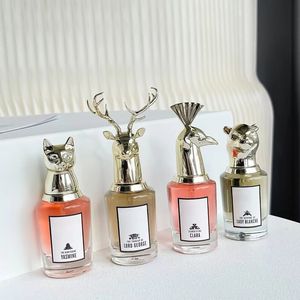 스프레이 향기 초상화 향수가 불가능한 Penhaligon Beast-Head 시리즈 4*30ml 선물 세트 Fox Elk Deer Peacock Cheetah Head Parfumes 오래 지속됩니다.