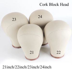 Stands Alileader 21/22/23/24" Wig Head Soft Cork Canvas Block Combination Head Mannequin Head Wig Making Display Styling Head Free Gift