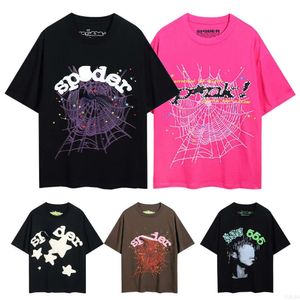 spder hoodie mens t shirts street wear poloshirt shirt spder 555 womens tshirt gata kläder webbmönster sommar sport slitage designer topp europeiska s-xl märken