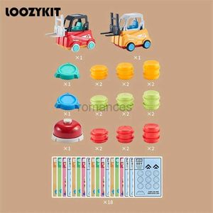 Sorting Nesting Stacking toys Childrens engineering truck forklift press shovel toy car set education stacking board game party boy birthday gift 24323