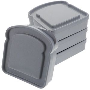 4pcs Toast Boxes Leakage-proof Bread Storage Boxes Portable Sand Bread Containers 240307